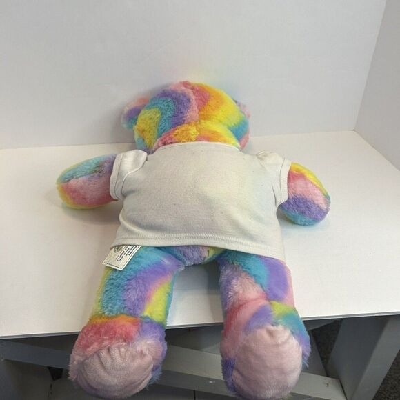 Build A Bear Enchanted Garden Rainbow Hugs Rainbow Plush Teddy Bear Stripes - Picture 2 of 3
